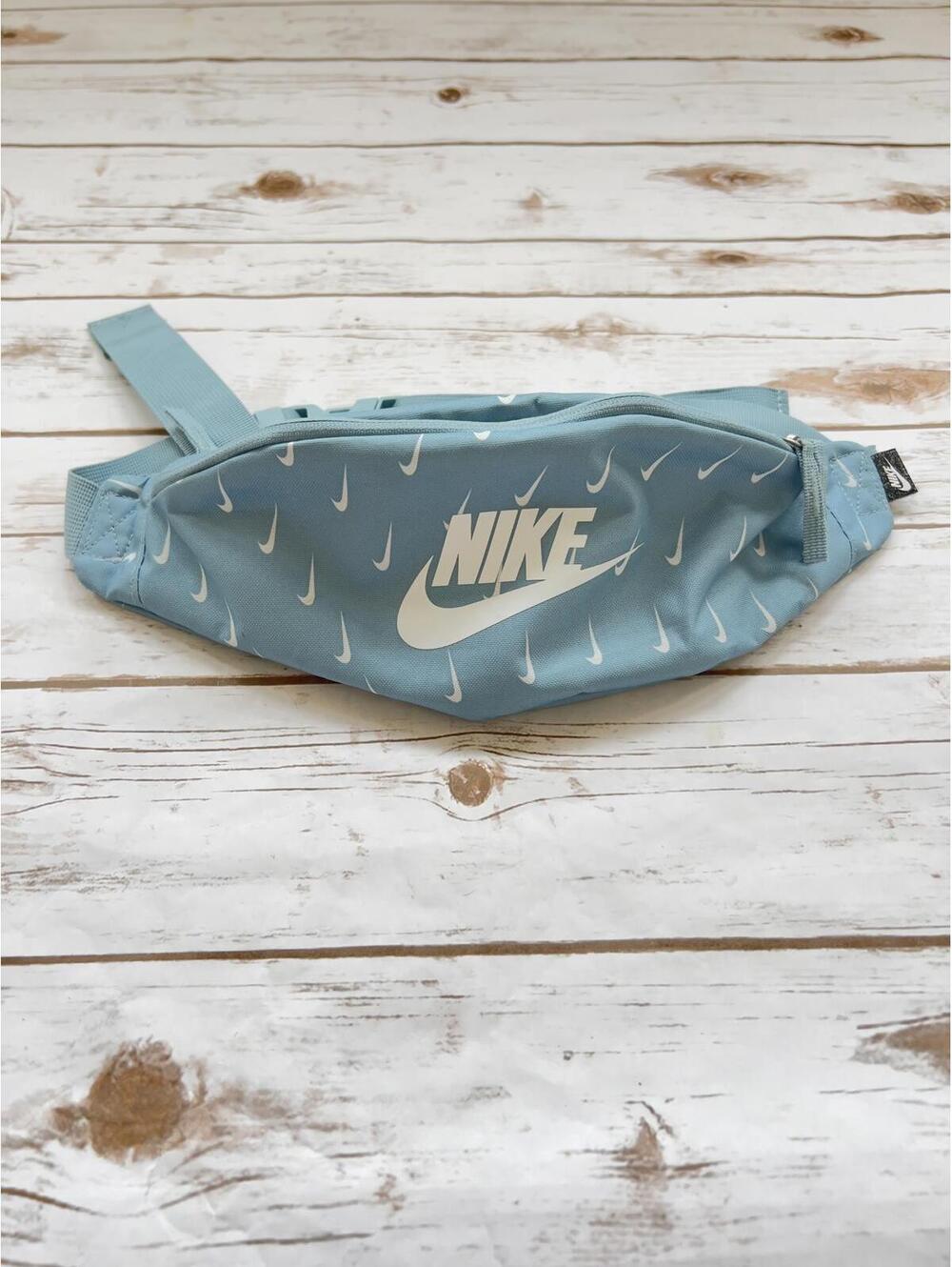Nike Light Blue Waist Bag with White Swoosh Logo
